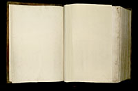 Image of the Gutenberg Bible open to endpapers.
