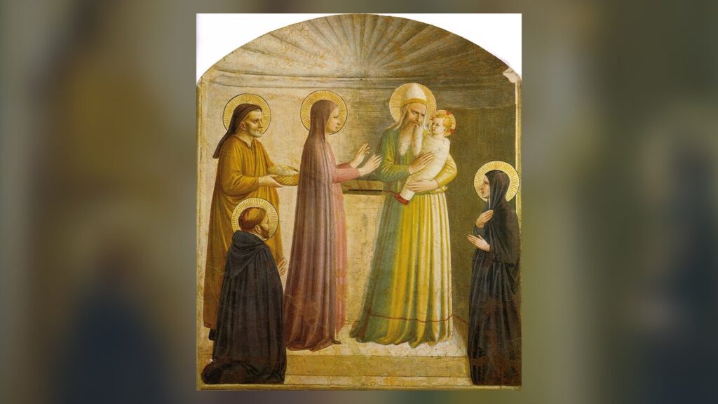 Afresco da Apresentação de Jesus pintado para a cela de um frade, ligado à vida consagrada