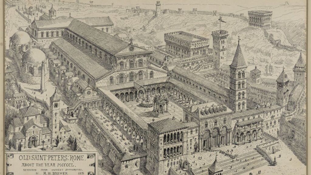Antiga Basílica de São Pedro, igreja de Constantino construída com a planta da basílica romana
