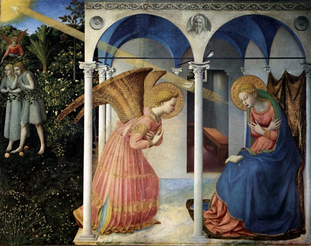 Anunciação de Fra Angelico, com Maria, a grande figura do quarto domingo do Advento