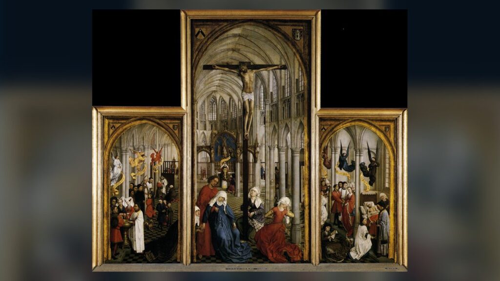 Retábulo dos Sete Sacramentos, pintura de Rogier van der Weyden, cerca de 1445