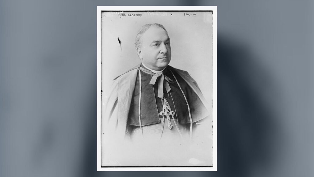 Cardeal Pietro Gasparri, Secretário de Estado que assinou o Tratado de Latrão em nome da Santa Sé