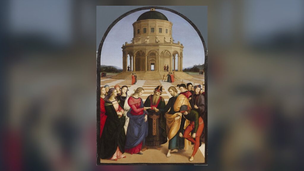 Casamento da Virgem Maria e São José, imagem do consentimento que faz o matrimônio