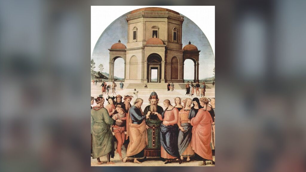 Casamento de Maria e José diante do templo: o amor esponsal que a Teologia do Corpo contempla