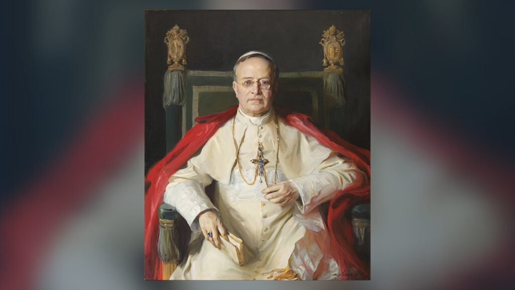 Papa Pio XI, autor da encíclica Divinis Redemptoris, retrato de Philip de László