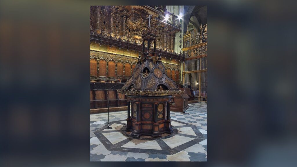 Facistol do coro da Catedral de Sevilha, a grande estante dos livros de canto usados no ofício coral