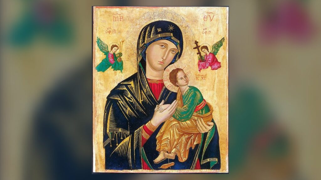 Ícone de Nossa Senhora do Perpétuo Socorro, centro da Novena Perpétua rezada às quartas-feiras