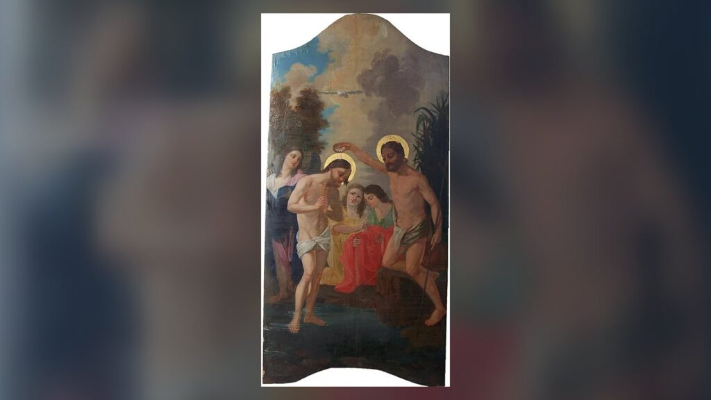 Ícone greco-católico do batismo de Jesus, festa que no Oriente se chama Teofania