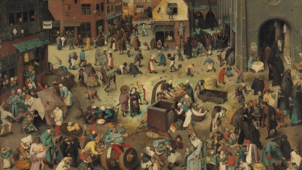 O Combate entre o Carnaval e a Quaresma, pintura de Pieter Bruegel, o Velho