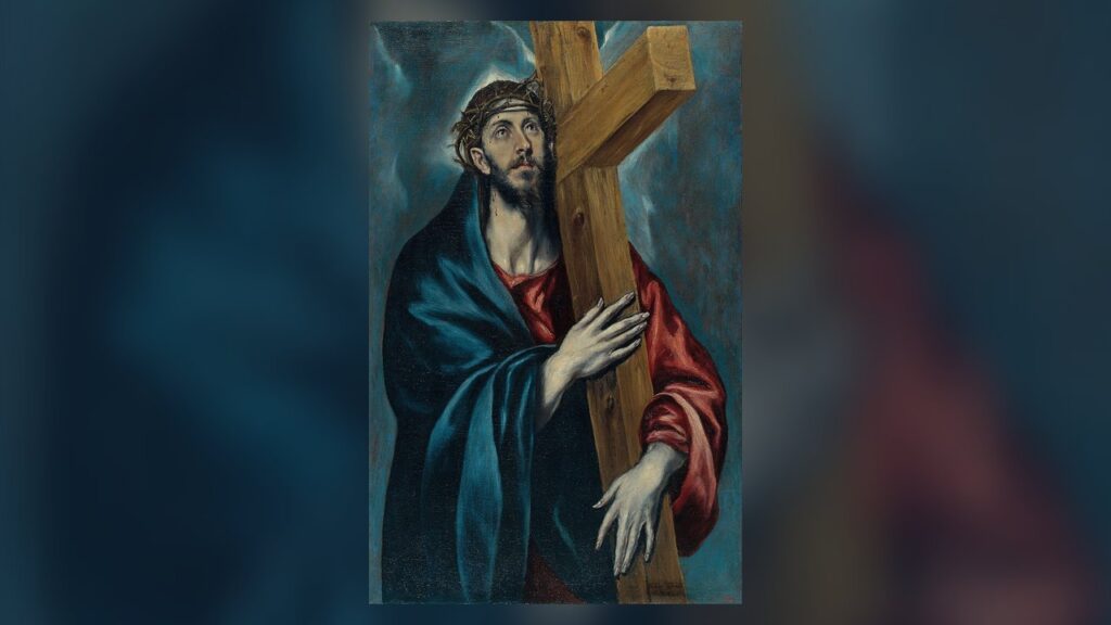 Jesus carregando a cruz, a dolorosa Paixão invocada em cada conta pequena do terço