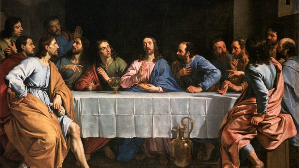 Jesus e os apóstolos na Última Ceia, a quinta-feira que a Hora Santa noturna lembra