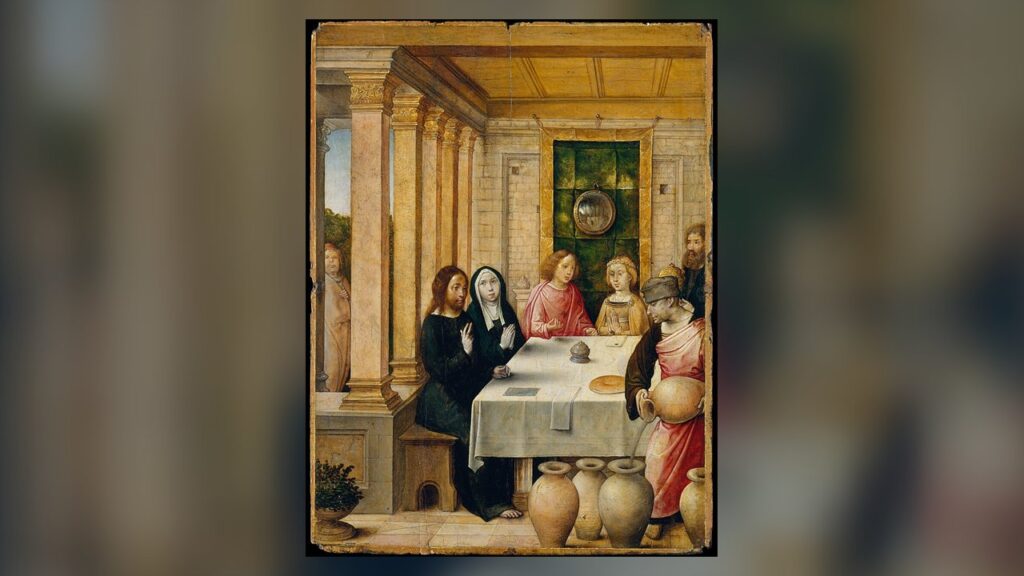 Jesus nas bodas de Caná, sinal da presença de Cristo no matrimônio que a Teologia do Corpo explica