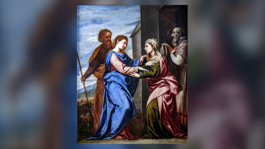 Maria visita Isabel, que concebeu na velhice depois de anos de esterilidade