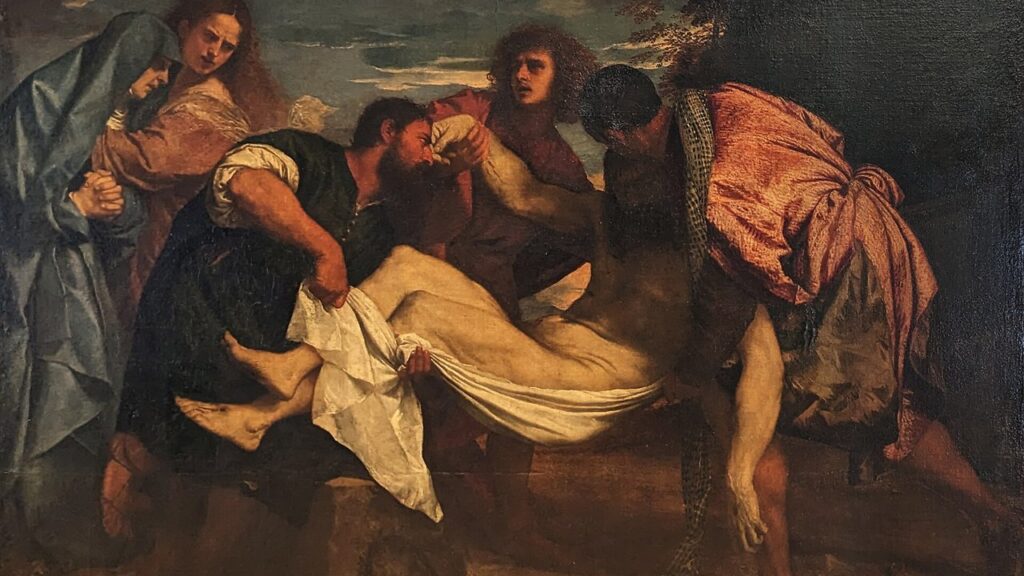 O corpo de Jesus é levado ao sepulcro, mistério que a Igreja medita no Sábado Santo