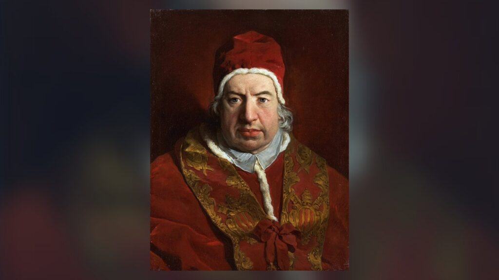 O Papa Bento XIV, que aprovou a medalha de São Bento nos breves de 1741 e 1742