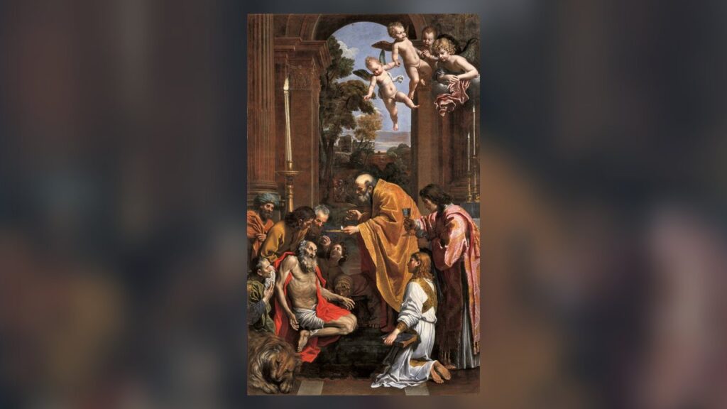 A última comunhão de São Jerônimo, pintura de Domenichino