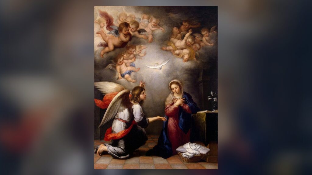 Anunciação do anjo Gabriel a Maria, pintura de Bartolomé Esteban Murillo