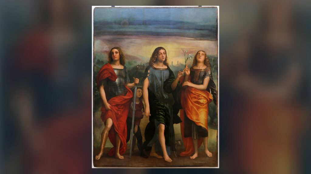 Os arcanjos Miguel, Rafael com Tobias e Gabriel, os únicos anjos com nome na Escritura