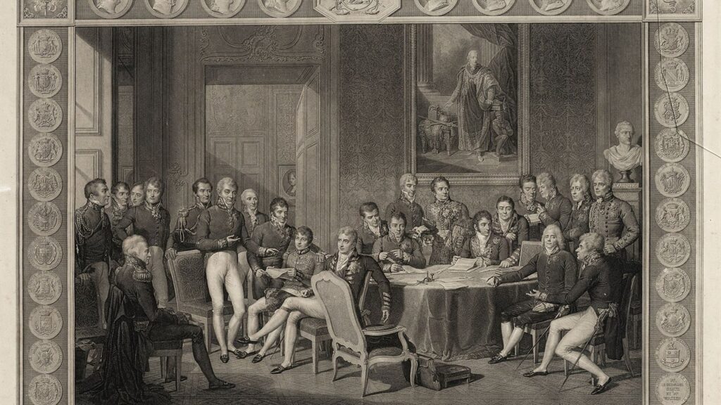 Os plenipotenciários do Congresso de Viena, que em 1815 reconheceu a precedência dos núncios