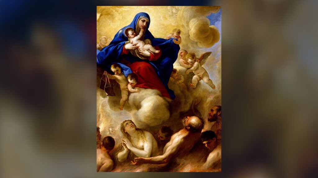 Nossa Senhora com o Menino e as almas do purgatório, pintura de Luca Giordano