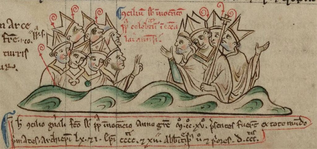Manuscrito medieval de Matthew Paris representando o IV Concílio de Latrão