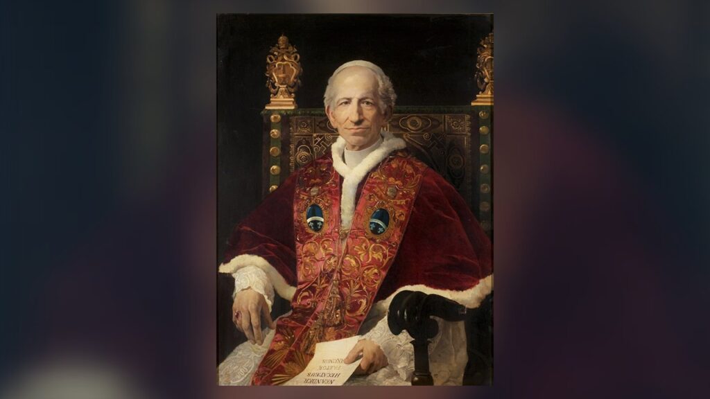 Retrato do papa Leão XIII, que mandou rezar a novena de Pentecostes em todas as paróquias