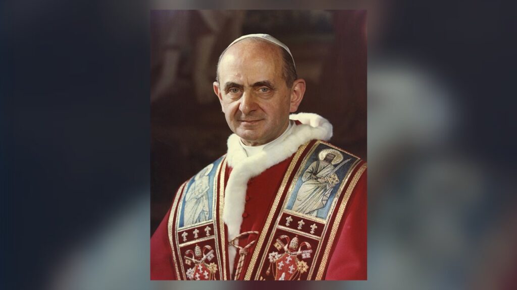 Retrato do Papa Paulo VI, autor da encíclica Humanae Vitae comentada no fim das catequeses
