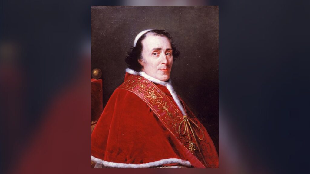Retrato do Papa Pio VII, que instituiu a festa de Maria Auxiliadora em 24 de maio