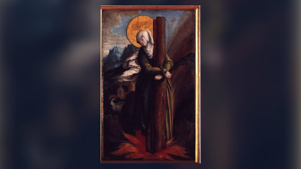 Santa Afra de Augsburgo, painel do Mestre de Messkirch, século XVI