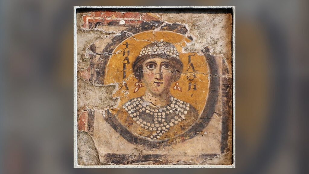 Santa Águeda, pintura dos séculos VII e VIII, Roma