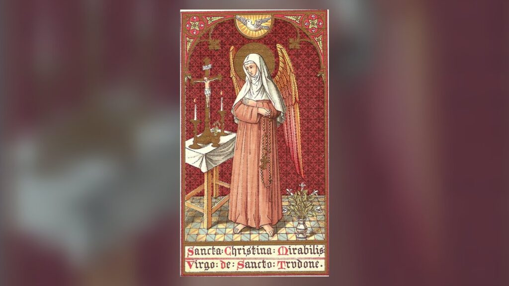 Santa Cristina, a Admirável, em santinho devocional de 1892