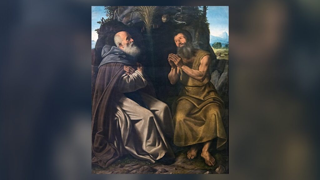 Santo Antão e São Paulo eremita no deserto, os primeiros monges cristãos