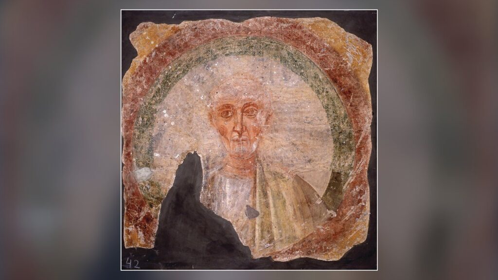 Santo Inocêncio I papa, afresco da Basílica de São Paulo Extramuros