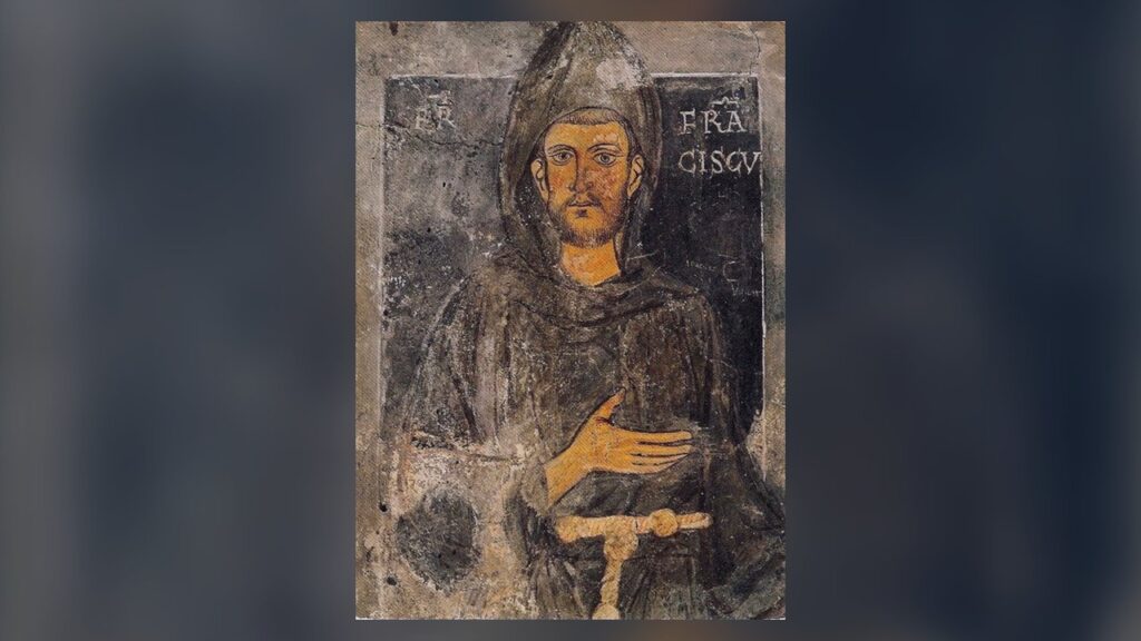 São Francisco de Assis, o mais antigo retrato do santo, afresco em Subiaco