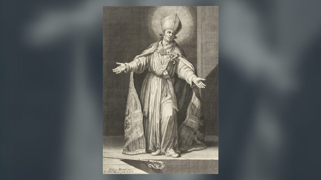 São Frederico de Utrecht, gravura de Frederik Bloemaert