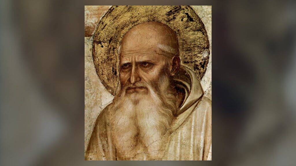São Romualdo, detalhe da Crucificação de Fra Angelico
