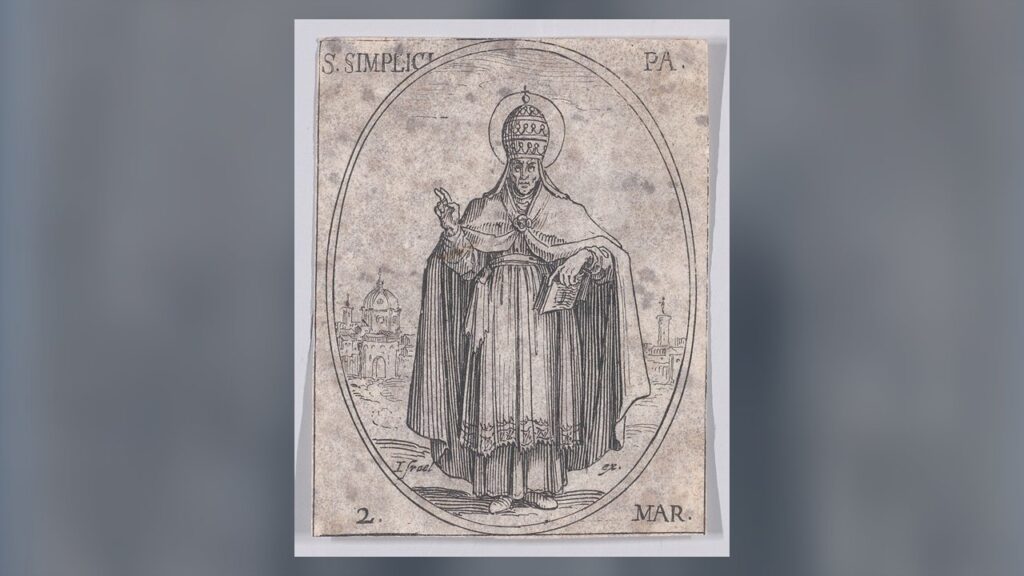 São Simplício papa, gravura de Jacques Callot, século XVII