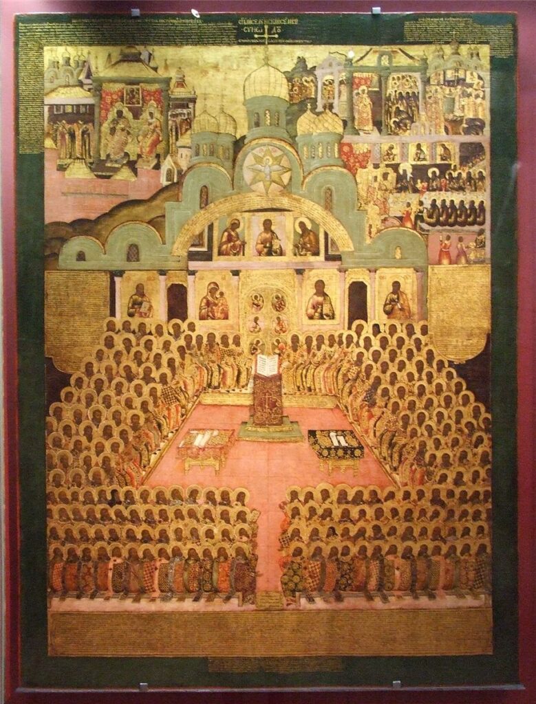 Ícone do Concílio de Niceia II, o último aceito pelas Igrejas ortodoxas