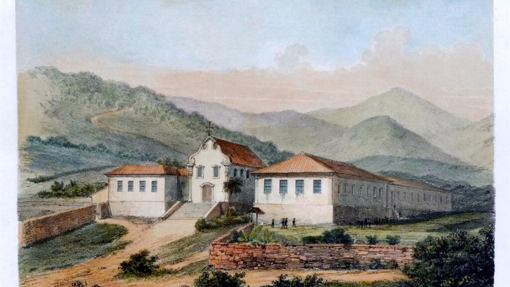 Seminário de Mariana, em Minas Gerais, em litografia do século XIX: casa de formação de padres no Brasil