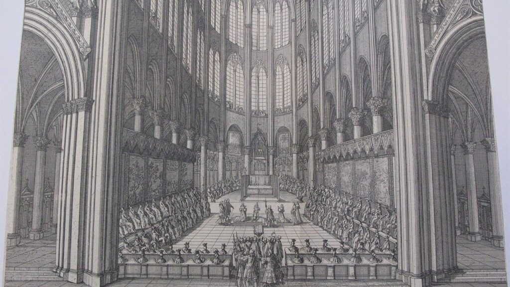 Te Deum solene de ação de graças cantado na catedral de Notre-Dame de Paris no século XVII
