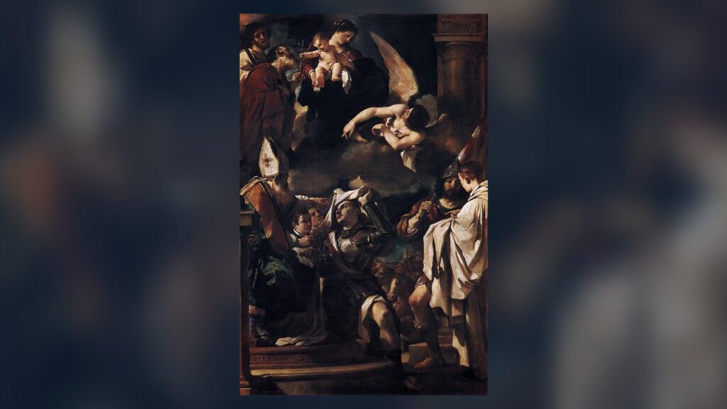 Um bispo recebe Guilherme da Aquitânia na vida religiosa e lhe impõe o hábito em nome da Igreja