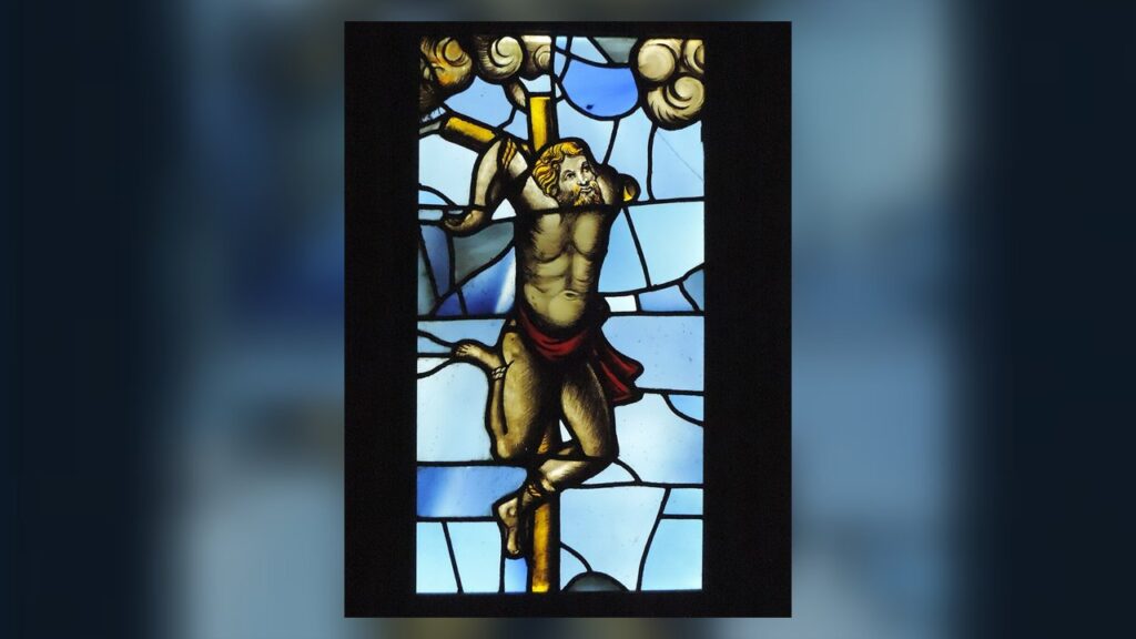 São Dimas, o Bom Ladrão, vitral do Museo del Duomo de Milão