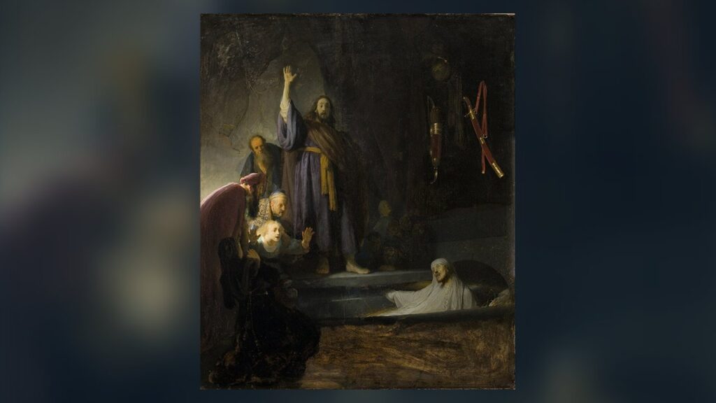 A ressurreição de Lázaro, pintura de Rembrandt