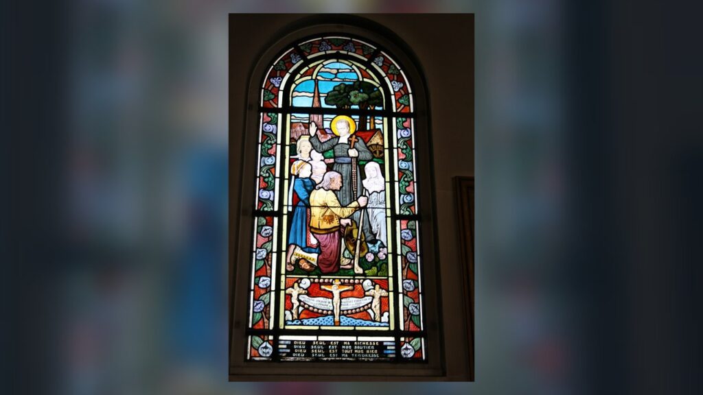 Vitral de São Luís Maria Grignion de Montfort, inspirador da espiritualidade legionária
